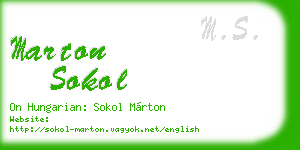 marton sokol business card